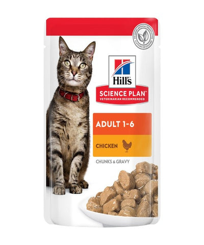 Hill's Science Plan Chicken  Adult Cat Food Pouches 85g X 12
