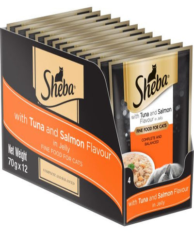 Sheba Tuna with Salmon in Jelly Wet Cat Food 24 X 70g Pouches