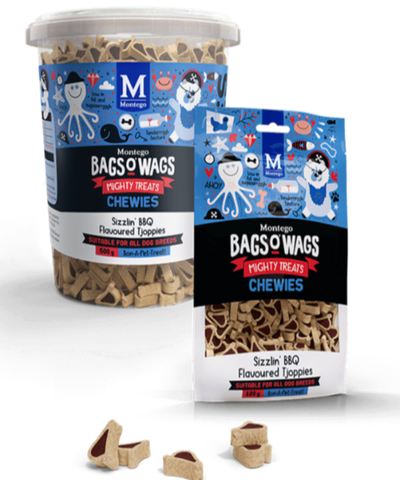 Montego Bags O Wags Chewies BBQ Tjoppies Dog Treats 500G