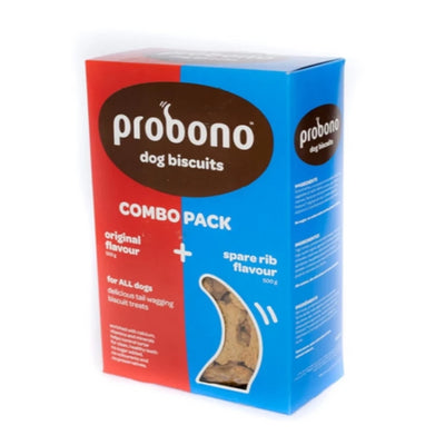 Probono Dog Biscuits Combo Pack - Original + Spare Rib - Pet Mall