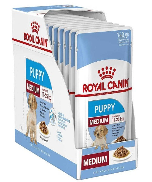 Royal Canin Medium Puppy Wet Food Pouches 10 x 140g