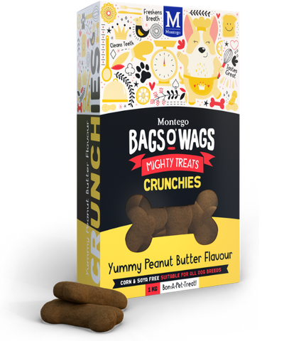 Bags O’ Wags Crunchies Yummy Peanut Butter Flavour 1 kg
