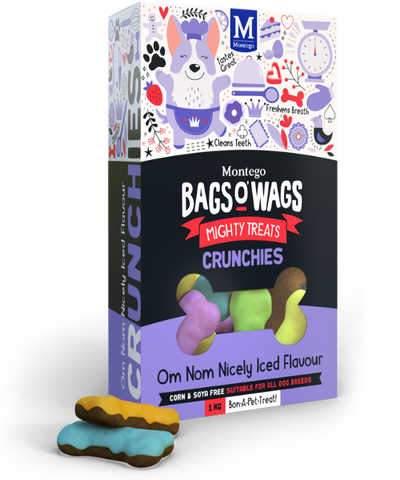 Bags O’ Wags Crunchies Om Nom Nicely Iced  Flavour 1 kg