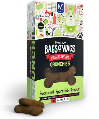 Bags O’ Wags Crunchies Succulent Spare-Rib  Flavour 1 kg