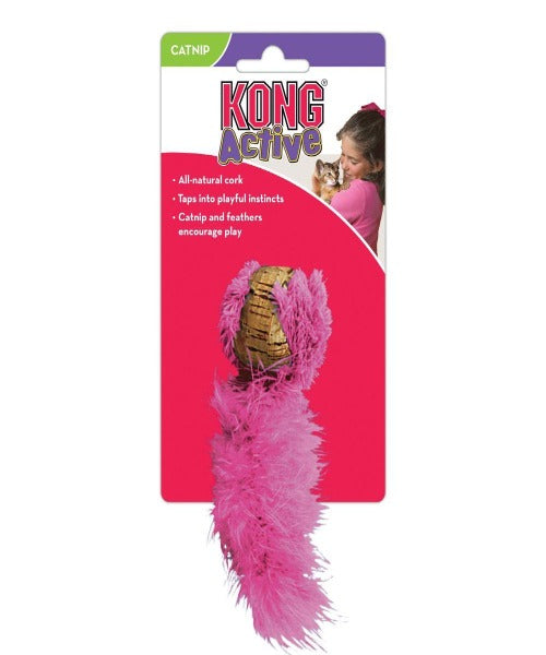 KONG Cork Ball Cat Toy, available in Pink, Turquoise, Navy or Purple - Pet Mall
