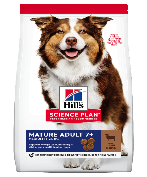 Hill's™ Science Plan™ Mature Adult 7+ Medium Lamb & Rice Dog Food 12 KG - Pet Mall