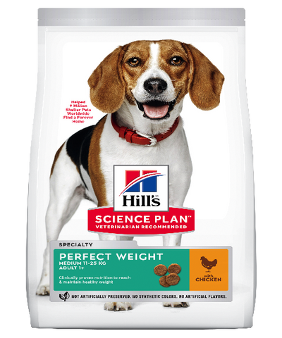 Hill's™ Science Plan™ Perfect Weight Medium Chicken Adult Dog Food 12 kg - Pet Mall