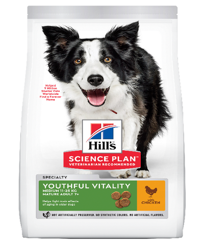 Hill's™ Science Plan™ Medium Breed 7+ Youthful Vitality  Chicken & Rice Adult Dog Food - Pet Mall