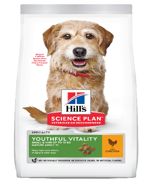 Hill's™ Science Plan™ Youthful Vitality Small & Mini 7+ Chicken & Rice Adult Dog Food - Pet Mall