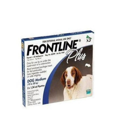 FRONTLINE PLUS TICK & FLEA CONTROL FOR DOG 10-20KG -  3'S