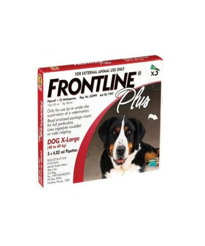 FRONTLINE PLUS TICK & FLEA CONTROL FOR DOG 40-60KGs -  3pcs