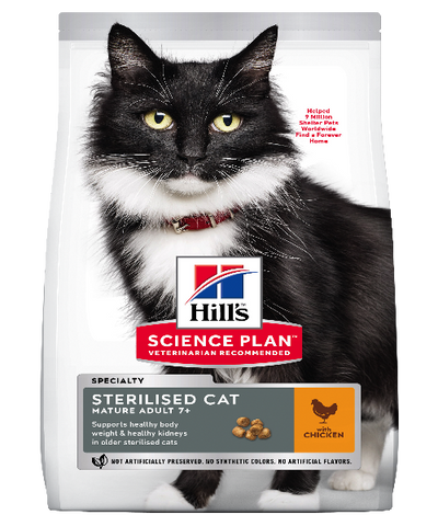 Hill's™ Science Plan™ Mature Adult 7+ Sterilised Chicken Cat Food 3 KG - Pet Mall