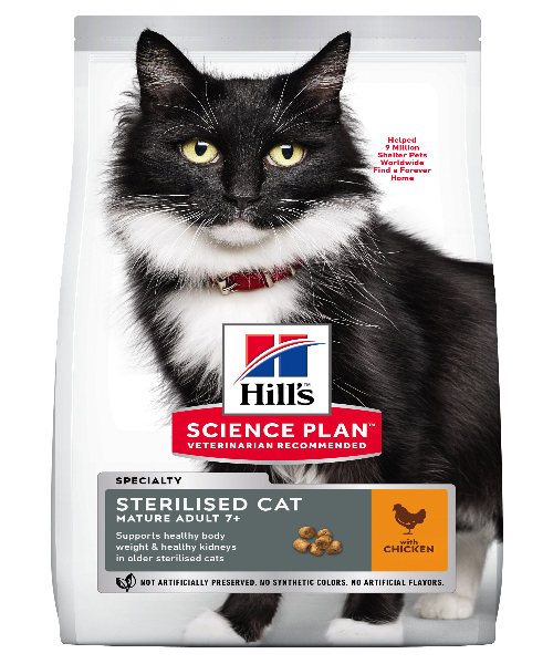 Hill's™ Science Plan™ Mature Adult 7+ Sterilised Chicken Cat Food 3 KG - Pet Mall