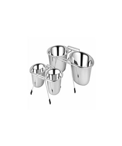 Fixed Double Diner Stand Stainless Steel Double Pet Bowl Set - Pet Mall