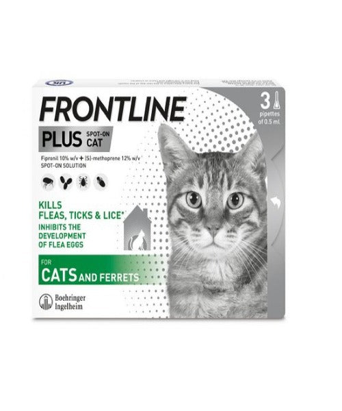 Frontline Plus Cat Tick & Flea Treatment -  3's