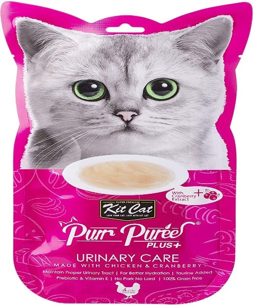 Kit Cat Purr Puree Plus Urinary Care Cat Treats 4 x 15g