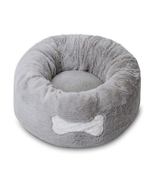 Mikki Calming Donut Pet Bed Grey