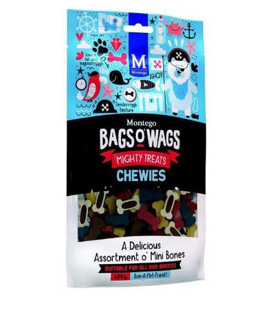 Montego Bags O Wags Chewies Mini Bones Dog Treats 120G