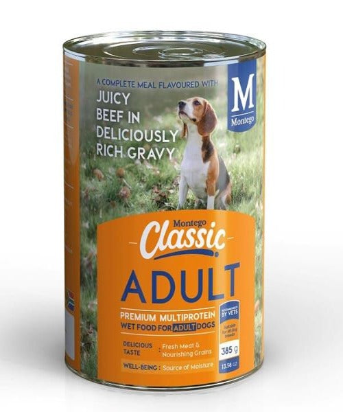 Montego Classic Juicy Steak in Deliciously Rich Gravy Canned Wet Dog Food - Pet Mall 