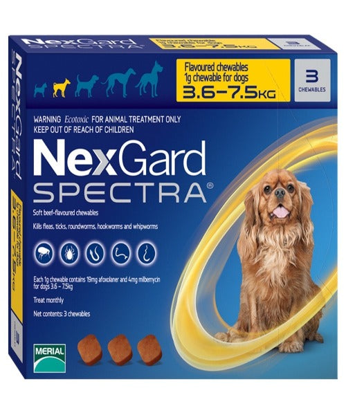 NEXGARD SPECTRA SMALL 3.6-7.5KG (1G) - Pet Mall