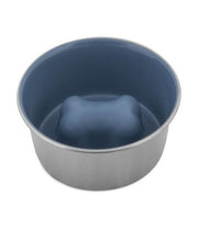 Petmate Painted Stainless Steel Slow Feed Dog Bowl