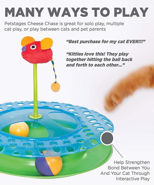Petstages Cheese Chase Cat Toy - Pet Mall