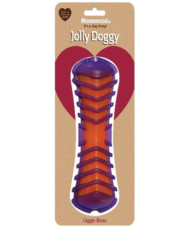 Rosewood Jolly Doggy Giggle Bone Dog Toy