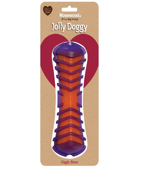 Rosewood Jolly Doggy Giggle Bone Dog Toy