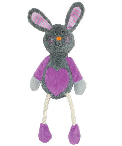 Rosewood Mister Twister Rope and Plush Ruby Rabbit Dog Toy