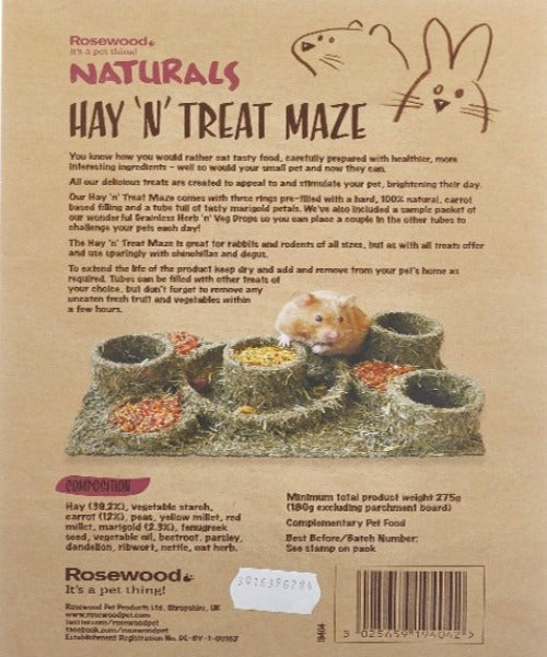 Rosewood Naturals Hide 'n' Treat Maze for Small Pets