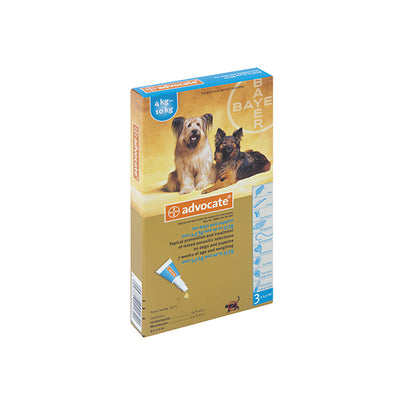 ADVOCATE MEDIUM DOG (3X1.0ML) 4-10KG TREATMENT OF MIXED PARASITIC INFECTIONS ON DOGS - Pet Mall