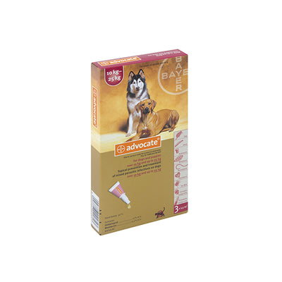 ADVOCATE LARGE DOG (3X2.5ML) 10-25KG TREATMENT OF MIXED PARASITIC INFECTIONS ON DOGS - Pet Mall