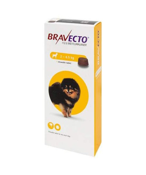 Bravecto Chewable Tick & Flea Tablet for Toy Dogs (2 - 4.5KG)