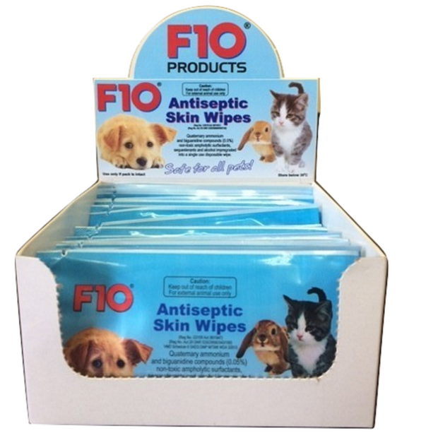 F10 ANTISEPTIC SKIN WIPES 20'S - Pet Mall