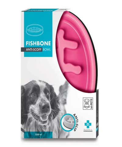 M-PETS Anti-Scoff Fishbone Dog Bowl - Pet Mall