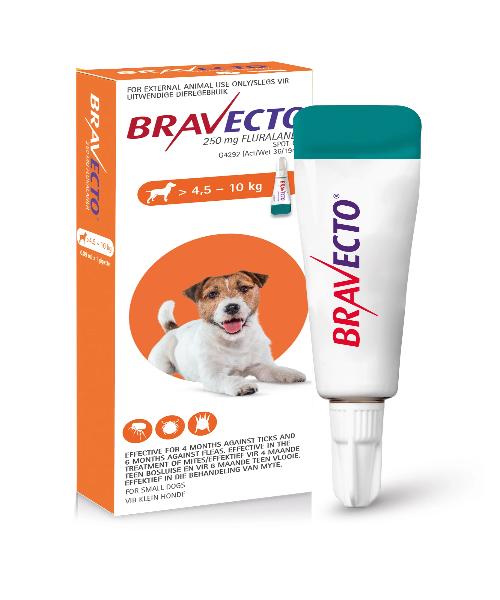 Bravecto Spot On Tick & Flea Treatment for Small Dogs (>4.5-10KG) 250MG - Pet Mall