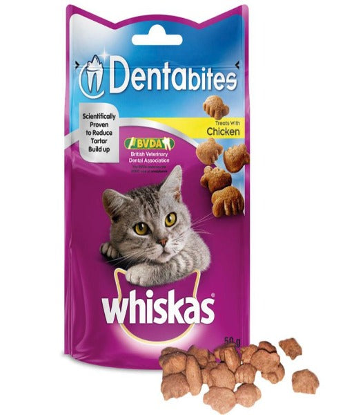 Whiskas Dentabites Chicken  Adult Cat Treats 50g X 8