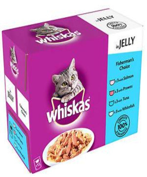 Whiskas Fish Selection In Jelly Multipack Adult Pouches 12 x 85g
