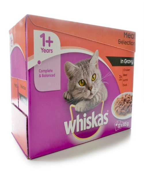 Whiskas Meat Selection In Gravy Multipack Adult Pouches 12 x 85g