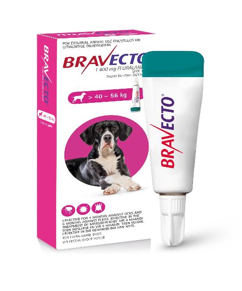 Bravecto Spot On Tick & Flea Treatment for X- Large  Dogs (>40-56KG) 1400MG - Pet Mall